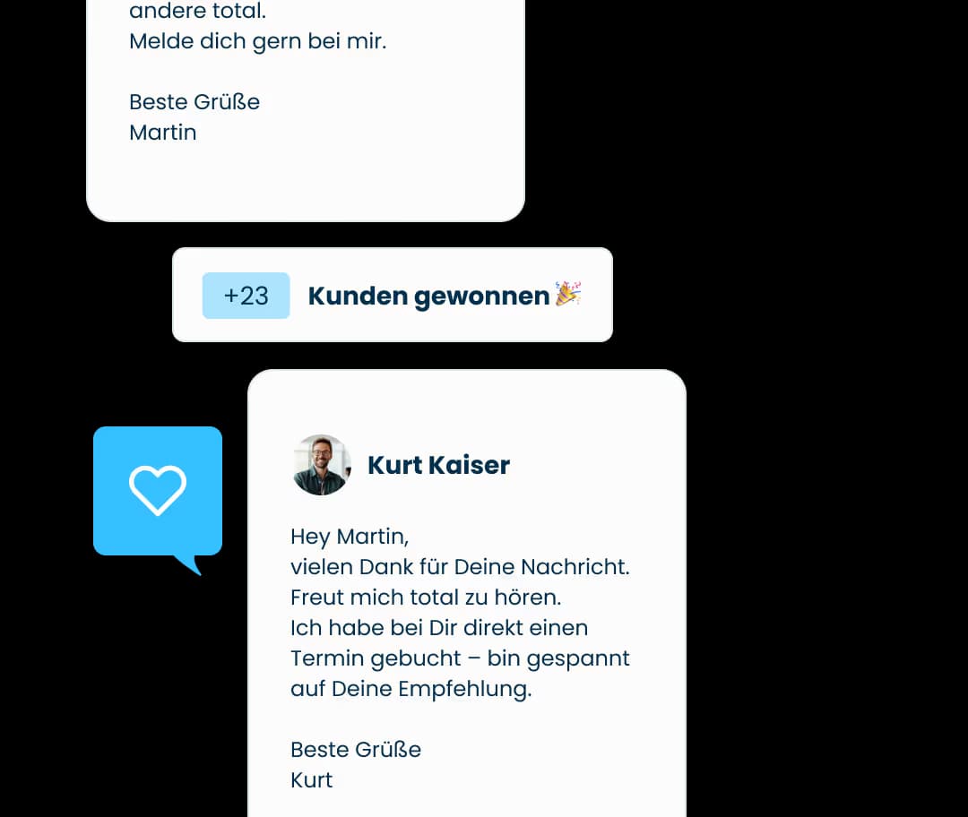 Starte personalisierte Dialoge, ohne jedes Gespräch manuell aufzusetzen.